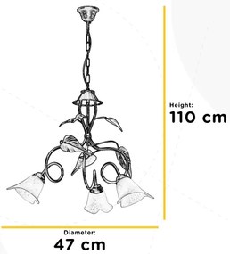ONLI - Csillár láncon MIRANDA 3xE14/6W/230V