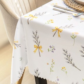 Goldea húsvéti szögletes teflonos asztalterítő - barka mintás 80 x 80 cm