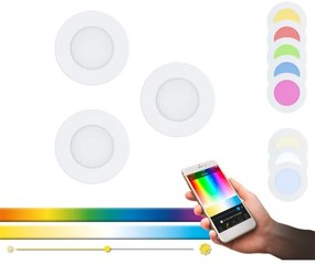 Eglo 32881 - 3 darabos RGB LED szett, dimmelhető beépíthető mennyezeti lámpatest FUEVA-C, 1xLED/3W/230V