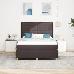 Box Spring Ágy Matrac Sötétbarna 160x200 cm Szövet