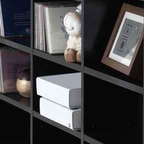 HOMCOM CD/DVD Tárolópolc 1116 CD-nek, 36 Magasságban Állítható Rekesszel, 102 x 24 x 195 cm Fekete | Aosom