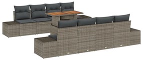 Kerti Kanapé Set 7 darabos Barna Rattan 4-Fős Kültéri Kanapé
