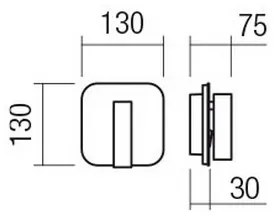 Redo 01-4473 - QUDA LED fali lámpa LED/6W/230V+LED/3W CRI 90 bronzszínű