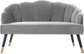 PAPILLON bársonyszövet kanapé 2 személyes, szürke