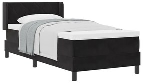 Boxspring Ágy Matraccal Fekete 90x190 cm Bársonyos