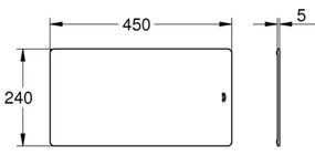 GROHE 40786L00 - Fehér üvegpolc 450 × 240 × 19 mm