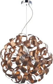 DAR LIGHTING RAW1364 RAWLEY Glamour Függesztett Lámpa Eloxált Alumínium, Csiszolt Króm G9 IP20