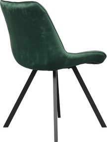 Étkezőszék, sötétzöld Velvet szövet/fekete, SAMIRA