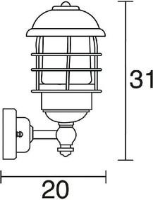 Novolux ISEO 667A-G05X1A-33 Fali lámpa 1x42W/E27 IP44