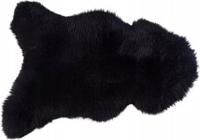 Báránybőr szőnyeg báránybőrből, természetes báránybőr, takaró M Fekete