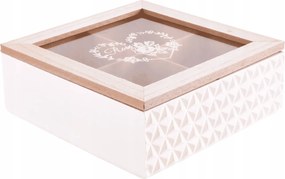 Dekorációs doboz szívvel 19x7 cm rendszerező doboz fehér