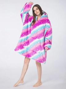 báránybunda hatású kapucnis, ujjas pléd AURORA színes