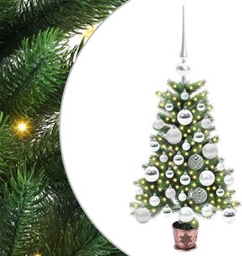 vidaXL Karácsonyfa 150 LED-del állvánnyal Zöld 65 cm PE