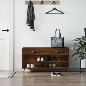 barna tölgy színű szerelt fa cipőpolc 102x35x55 cm