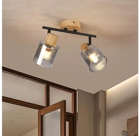 Brilagi - HYGGE spotlámpa 2xE14/15W/230V kaucsukfa/füstszínű