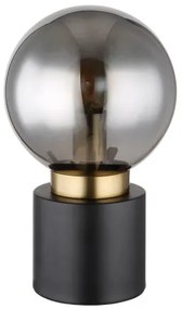 Globo 21003BB Asztali lámpa fém matt fekete, fém matt sárgaréz, füstszínű üveg, billenőkapcsoló a kábelen, ø: 150mm, M:245mm, kábelhossz 1500mm, nem tartozék: 1x E14 25W 230V