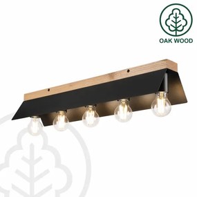 Mennyezeti lámpa ESME 5xE27/15W/230V fekete/tölgy