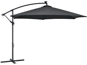 Juskys LED-es napernyő Brazil 3,5 m - sötétszürke