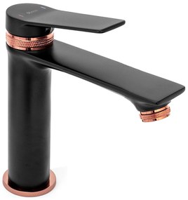 Fürdőszobai csaptelep Rea Viral Low Black Rose Gold