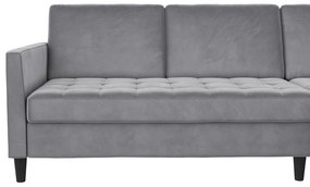 Világosszürke bársony sarokkanapé Presley – Støraa