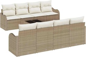 vidaXL Kerti Kanapé Szett párnával tárolóval 9 pcs Beige és krém