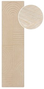 Bézs gyapjú futószőnyeg 60x230 cm Zen Garden - Flair Rugs