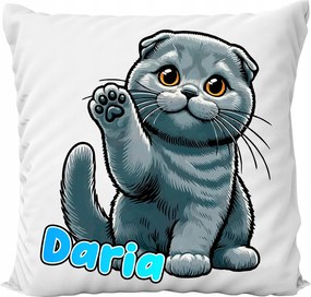 Párna Fehér Állatkák Aranyos Cica Macska Ajándék Név