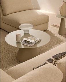 Világosszürke kerek dohányzóasztal üveg asztallappal ø 80 cm Wilshire – Kave Home