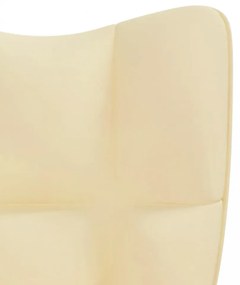 krémfehér bársony pihenőfotel