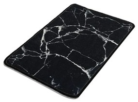 Marble fekete-fehér márványmintás fürdőszobai kilépő, 60 x 40 cm - Foutastic