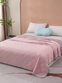 Paplan 160x200 cm Nyári Antiallergén Vékony Nyári Könnyű Szürke-rózsaszín