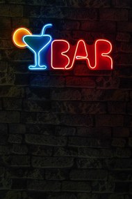 Műanyag LED-es fali dekoráció, Bar - Multicolor