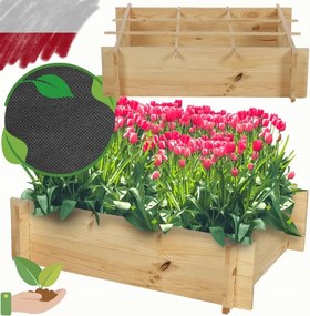 Zöldségtartó láda ágyás magasított fa virágtartó herbárium 60x80 cm