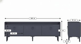 AKCIÓ TV állvány PIENA 160 cm, antracit II. osztály
