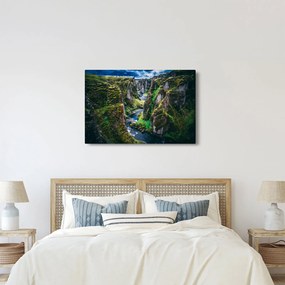 Kép - Folyó a sziklás völgyben (90x60 cm)
