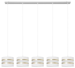 Csillár zsinóron HELEN 5xE27/15W/230V fehér/arany