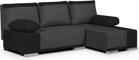 DROP Kinyitható sarokkanapé Szürke/fekete