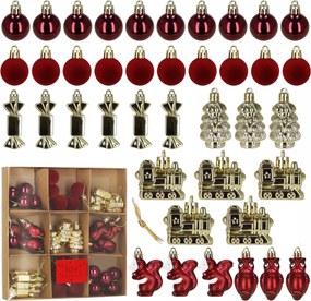 Karácsonyfadísz 40 db-os Karácsonyfa 7 cm Törhetetlen Medál Szett