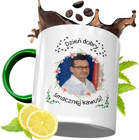 Máté Morawiecki Zöld Bögre Ajándék, fényképes nyomattal