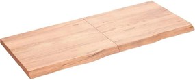 vidaXL világosbarna kezelt tömör tölgyfa fali polc 120 x 50 x (2-4) cm