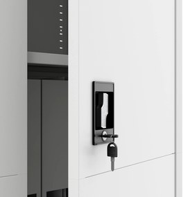 Fém iratszekrény JAN, 900 x 1850 x 400 mm, Smart: fehér