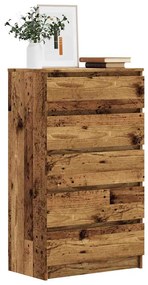 antik fa színű szerelt fa fiókos szekrény 60 x 36 x 103 cm