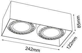 Brosline 1269 - CAGE spotlámpa 2xGU10/18W/230V fekete