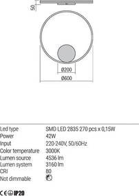 Fali Lámpa Fehér ORBIT REDO 01-1702-TRIAC