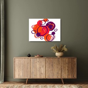 Kép - Motívum körökkel meleg színekben (üvegen) (70x50 cm)