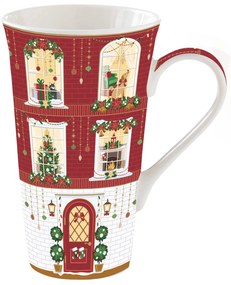 Karácsonyi porcelán nagy bögre 600 ml díszdobozban Festive Avenue