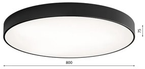 LED mennyezeti lámpa CLEO LED/96W/230V 4000K, 80 cm átmérő, fekete