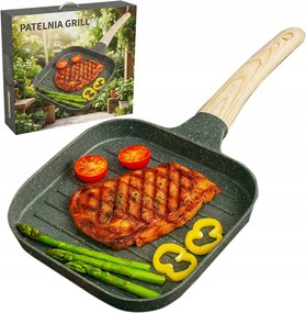 Grill Serpenyő 18CM Indukciós Gáz Serpenyő Gránit Sütéshez