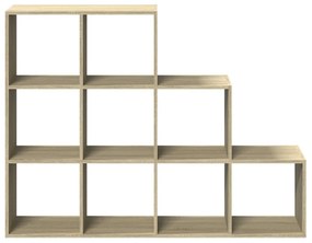 3 szintes sonoma tölgy elválasztó könyvespolc 137,5x29x103,5 cm