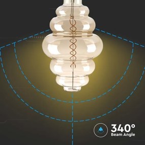 LED Dimmelhető izzó FILAMENT S200 E27/8W/230V 1800K